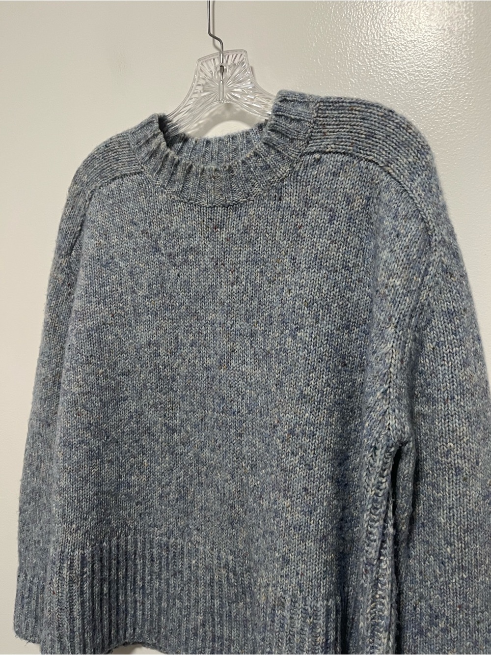 Tuckernuck Wool Blend Knit Blue Chunky Marked Sweater Medium - Picture 2 of 8